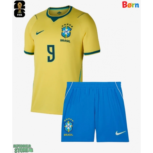 Brasilien Matheus Cunha #9 Replika Babytøj Hjemmebanesæt Børn VM 2026 Kortærmet (+ Korte bukser)